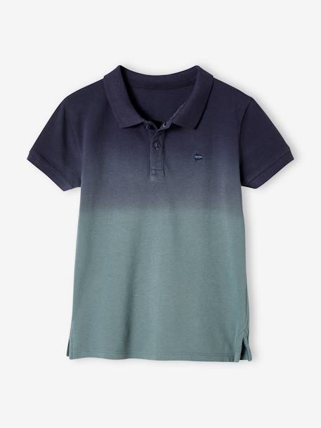 Polo garçon Dip & Dye dark bleu indigo 3 - vertbaudet enfant 