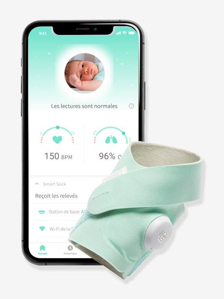 Système de surveillance Smart Sock 3 OWLET vert menthe 1 - vertbaudet enfant 