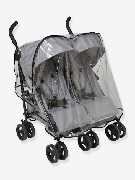 Habillage pluie universel pour poussette double côte à côte transparent 2 - vertbaudet enfant 