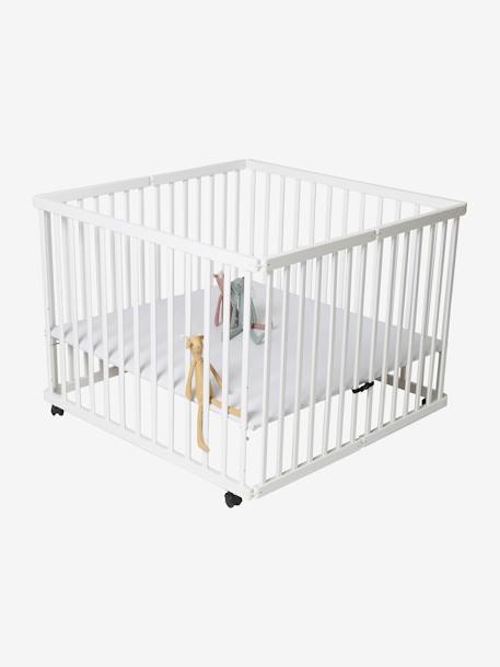 Parc pliant en bois VERTBAUDET blanc+naturel/blanc 2 - vertbaudet enfant 