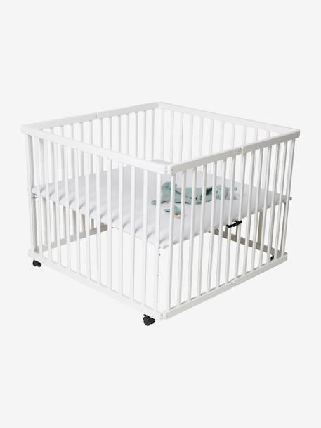 Parc pliant en bois VERTBAUDET blanc+naturel/blanc 1 - vertbaudet enfant 