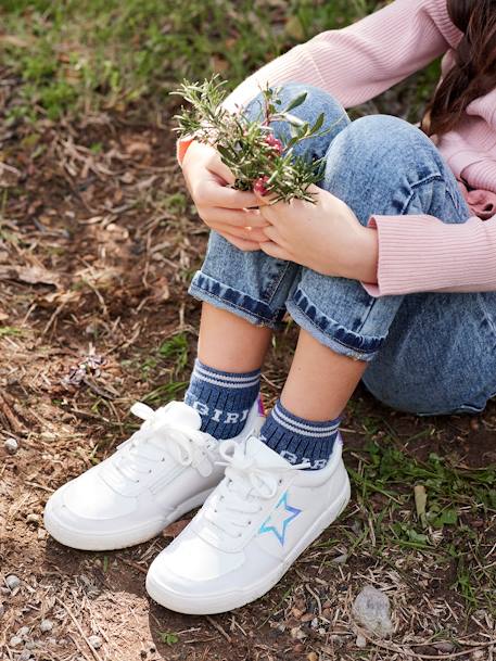 Baskets lacées et zippées fille Blanc 1 - vertbaudet enfant 