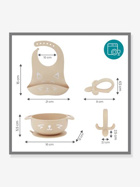 Kit repas silicone BABYMOOV First’Isy beige (Renard)+bleu (Chien) 8 - vertbaudet enfant 