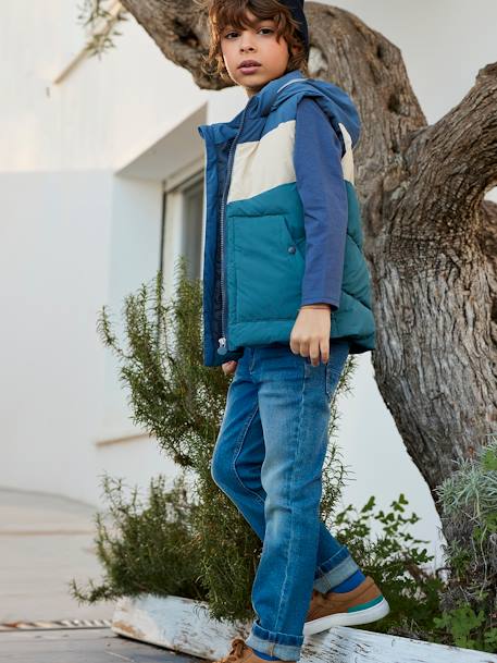 Jean droit MorphologiK FIN 'waterless' garçon DENIM BRUT+STONE 9 - vertbaudet enfant 