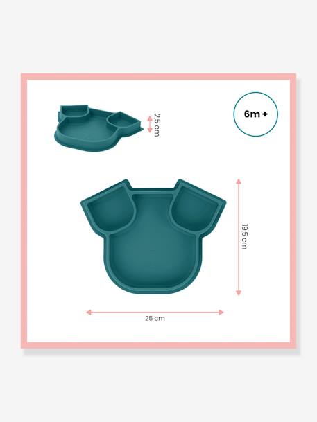 Assiette repas BABYMOOV ISY Bleu (chien)+terracotta (renard) 4 - vertbaudet enfant 