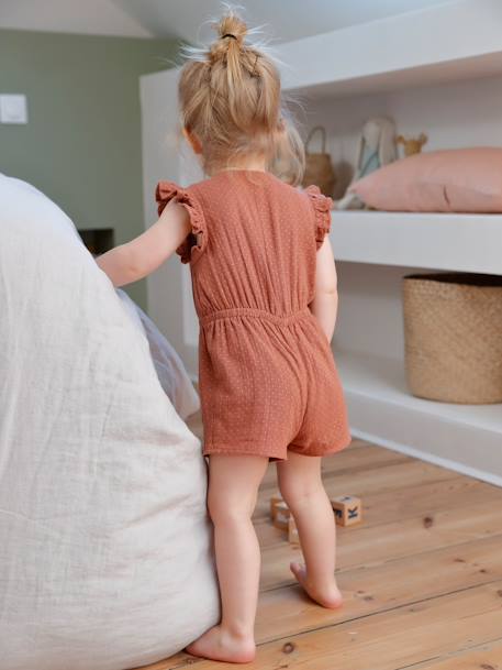 Combi-short en gaze de coton bébé terracotta imprimé 6 - vertbaudet enfant 