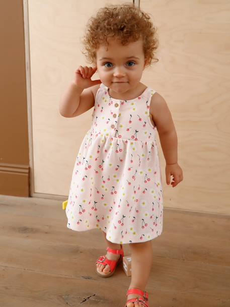 Robe bébé sans manches fuchsia+rose clair imprimé 4 - vertbaudet enfant 