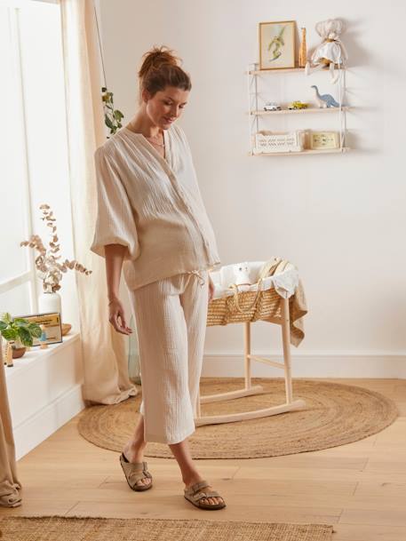 Ensemble 2 pièces homewear grossesse et allaitement Beige 1 - vertbaudet enfant 