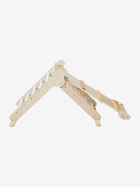 Triangle d'escalade à grimper en bois BEIGE MOYEN UNI AVEC DECOR 6 - vertbaudet enfant 