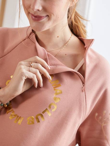 Sweat molleton à message grossesse et allaitement Blush 4 - vertbaudet enfant 