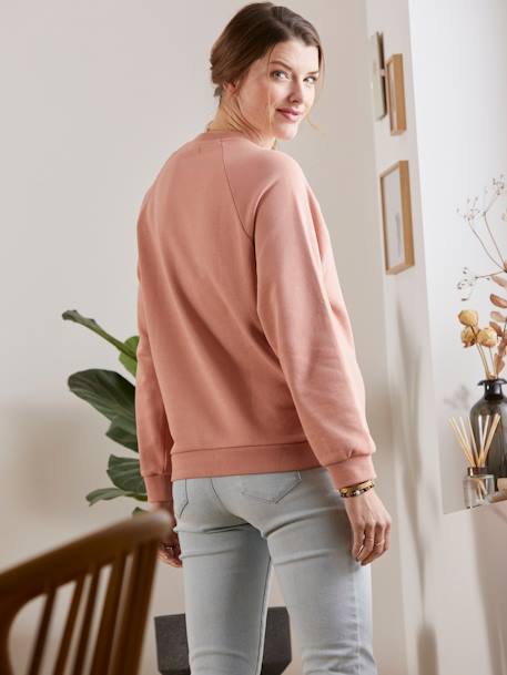 Sweat molleton à message grossesse et allaitement Blush 5 - vertbaudet enfant 