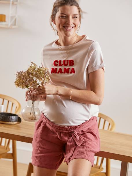 Short de grossesse en gaze de coton écru+Terracotta 10 - vertbaudet enfant 