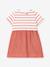 Robe bi-matière en gaze de coton et jersey épais bio bébé - PETIT BATEAU corail 1 - vertbaudet enfant 