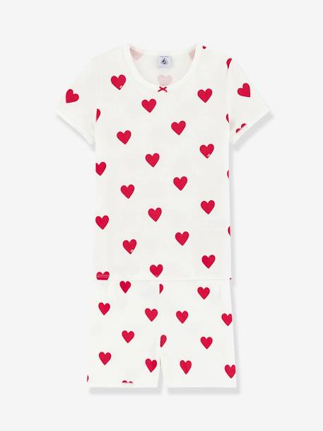 Pyjacourt coeur fille manches courtes PETIT BATEAU en coton bio motif coeurs 3 - vertbaudet enfant 