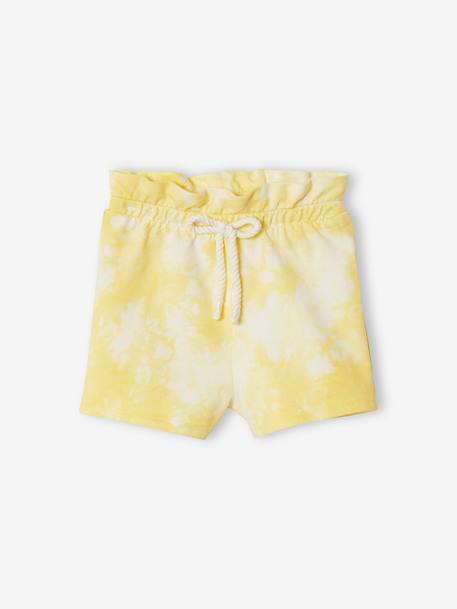 Short tie and dye bébé en molleton jaune+rose 1 - vertbaudet enfant 