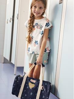 Short de sport technique bandes motifs fleurs fille  - vertbaudet enfant