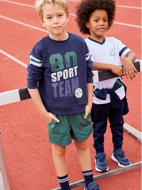 Sweat zippé à capuche sport garçon Bleu foncé 6 - vertbaudet enfant 