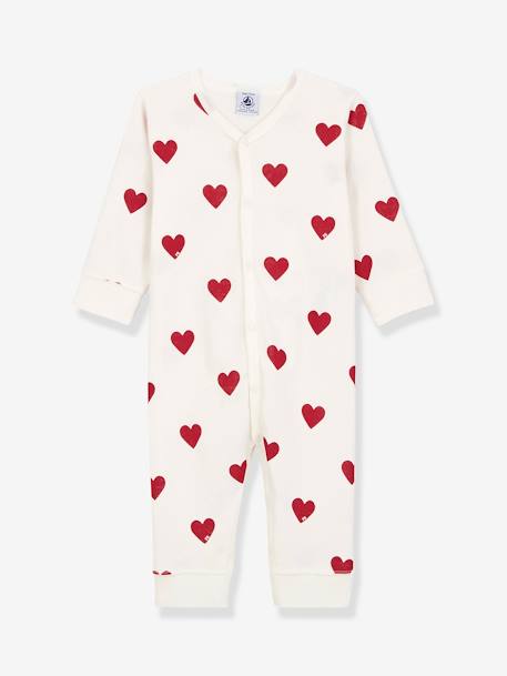 Dors-bien coeurs bébé en coton bio PETIT BATEAU blanc imprimer coeur 3 - vertbaudet enfant 