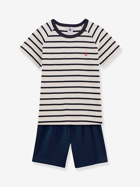 Pyjacourt à rayures petit garçon coton - PETIT BATEAU rayé marine 1 - vertbaudet enfant 