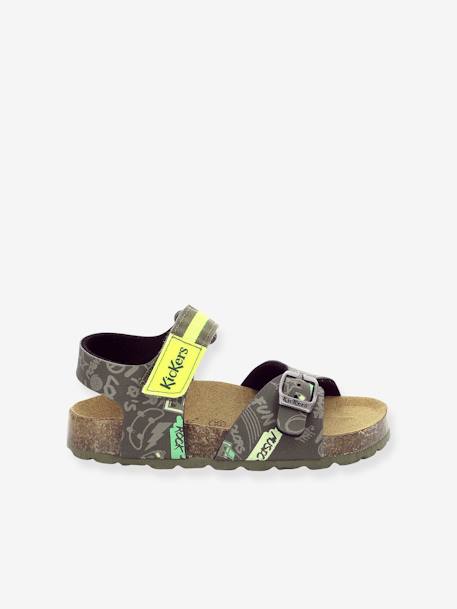 Sandales cuir garçon Sostreet Sokick KICKERS® kaki jaune imprimé 2 - vertbaudet enfant 