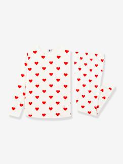 Pyjama coeur fille manches longues PETIT BATEAU en coton bio  - vertbaudet enfant