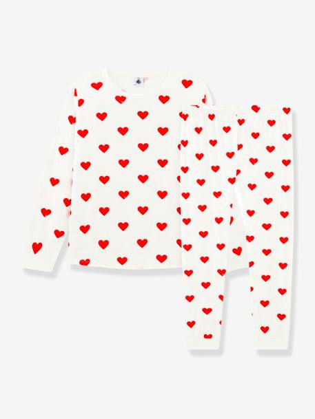 Pyjama coeur fille manches longues PETIT BATEAU en coton bio motif coeurs 2 - vertbaudet enfant 