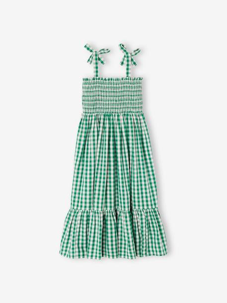 Robe longue à smocks fille carreaux vert 5 - vertbaudet enfant 