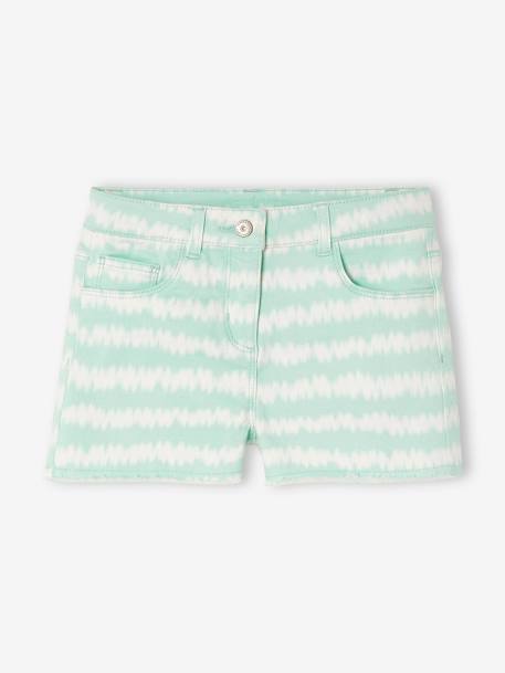 Short effet 'tie & dye' fille blanc / turquoise 4 - vertbaudet enfant 