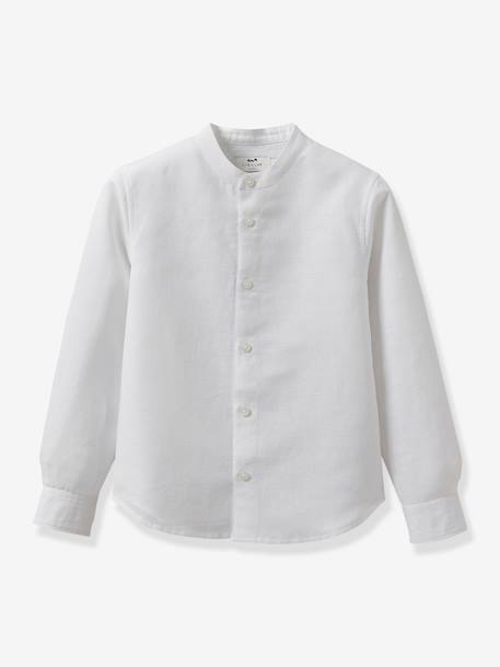 Chemise - Collection Fêtes et Mariages CYRILLUS Blanc+Rayé bleu/blanc 1 - vertbaudet enfant 