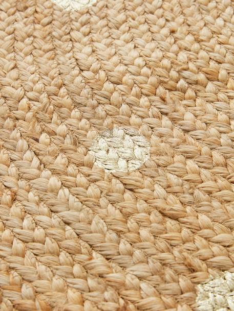 Tapis rond en jute à pois brodés BEIGE CLAIR UNI AVEC DECOR 4 - vertbaudet enfant 