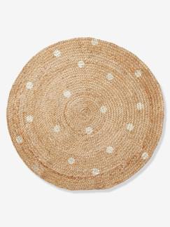 Linge de maison et décoration-Décoration-Tapis-Tapis rond en jute à pois brodés