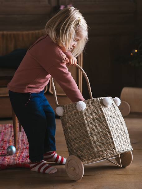 Panier à roulettes herbier blanc 2 - vertbaudet enfant 