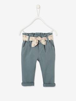 Pantalon avec ceinture en tissu bébé  - vertbaudet enfant