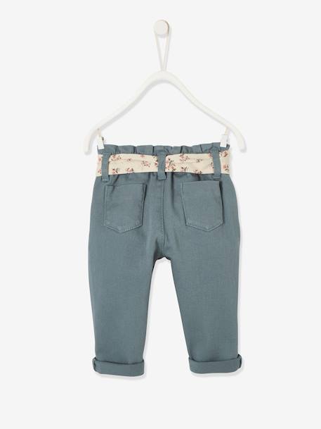 Pantalon paperbag avec ceinture bébé beige+vert grisé+vieux rose 7 - vertbaudet enfant 