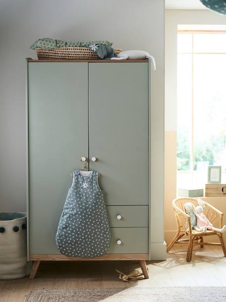 Armoire 2 portes LIGNE CONFETTI blanc+Vert 12 - vertbaudet enfant 