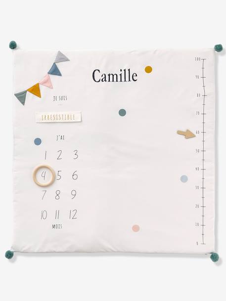 Tapis photo bébé personnalisable écru / vert 3 - vertbaudet enfant 