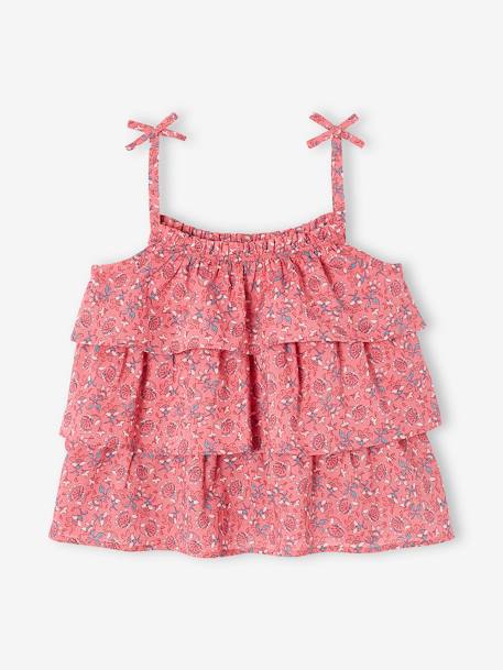 Fille-Chemise, blouse, tunique-Blouse imprimée  à volants fille