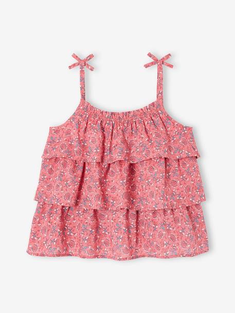 Blouse imprimée  à volants fille rose imprimé 2 - vertbaudet enfant 