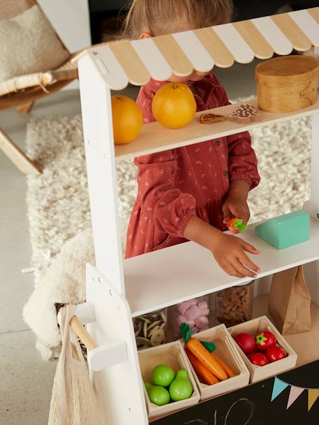 Marchande + fruits et légumes en bois FSC® BEIGE/BLANC 6 - vertbaudet enfant 