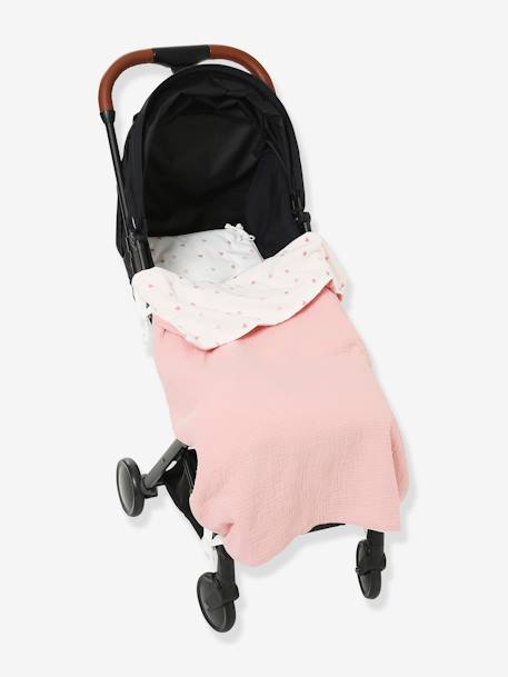 Plaid réversible pour poussette imprimé coeurs+sahara 3 - vertbaudet enfant 