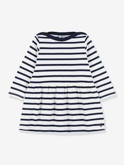 Fabrication française-Bébé-Robe, jupe-Robe manches longues iconique en jersey épais bio bébé - PETIT BATEAU