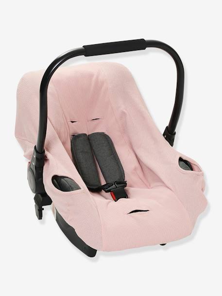 Housse élastiquée pour siège coque 0+ ivoire rayé+marine imprimé étoiles+rayé beige+rose thé 11 - vertbaudet enfant 