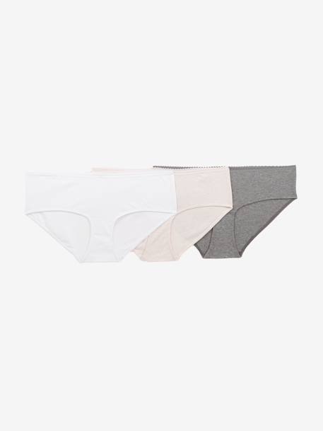 Lot de 3 shorties de grossesse en coton bio GRIS CLAIR UNI+noir 1 - vertbaudet enfant 