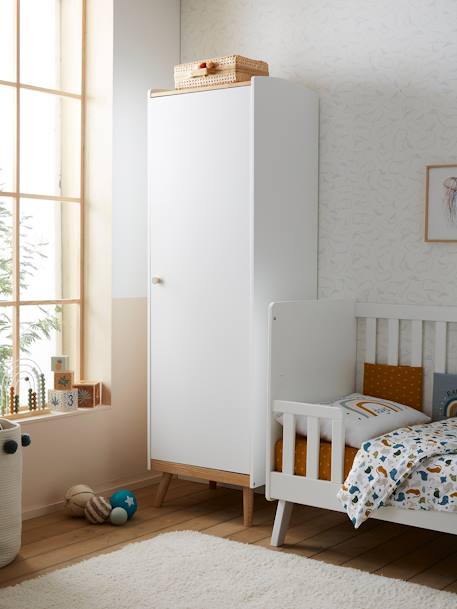 Armoire 1 porte LIGNE CONFETTI BLANC/BOIS 4 - vertbaudet enfant 