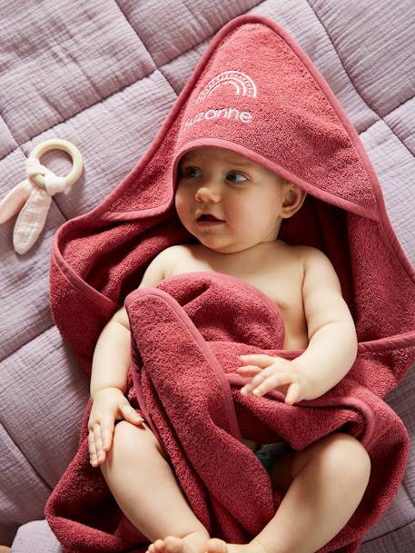 Bébé-Cape de bain personnalisable + gant de toilette