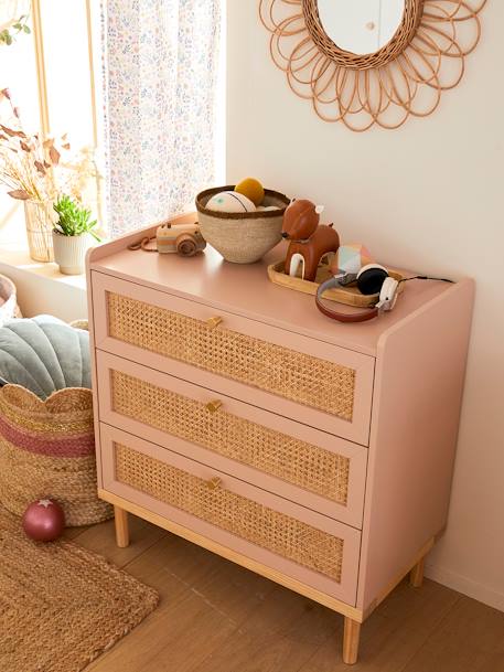 Commode en cannage LIGNE POÉSIE rose+vert 9 - vertbaudet enfant 