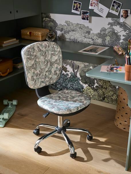 Chaise de bureau à roulettes Hanoï imprimé feuille 6 - vertbaudet enfant 