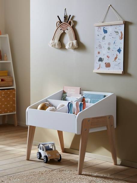 Rangement livres LIGNE RETRO BLANC CLAIR UNI 3 - vertbaudet enfant 