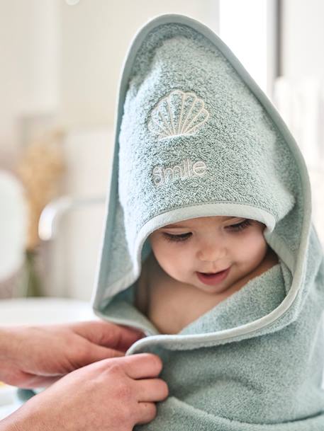 Bébé-Cape, peignoir de bain-Cape de bain personnalisable + gant de toilette