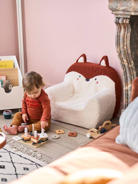 Fauteuil en mousse et fausse fourrure Renard Blanc renard 3 - vertbaudet enfant 